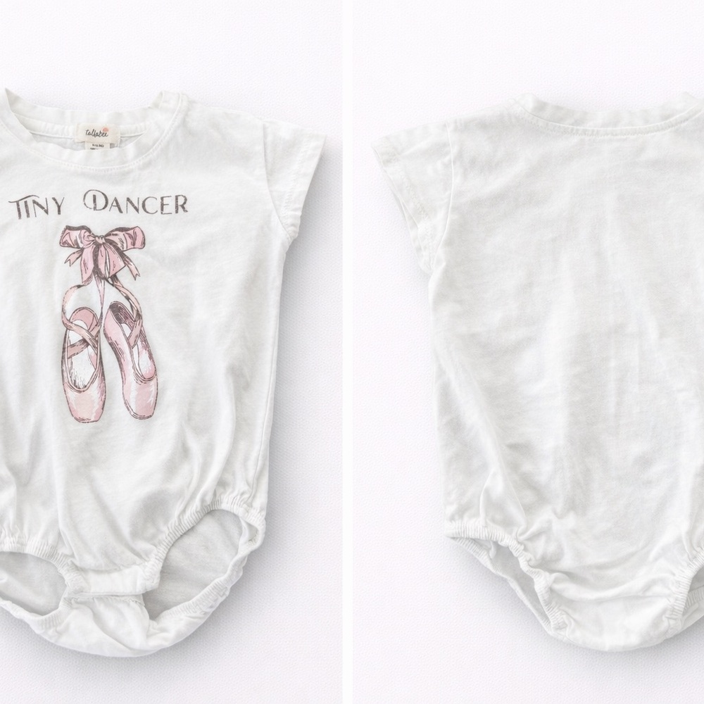 Tullabee Tiny Dancer Baby Romper 6–12M Ballet Graphic